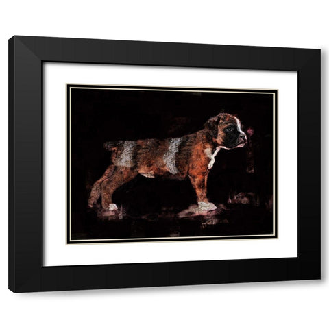 Black Pup Black Modern Wood Framed Art Print with Double Matting by Wiley, Marta