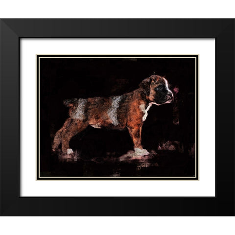 Black Pup Black Modern Wood Framed Art Print with Double Matting by Wiley, Marta
