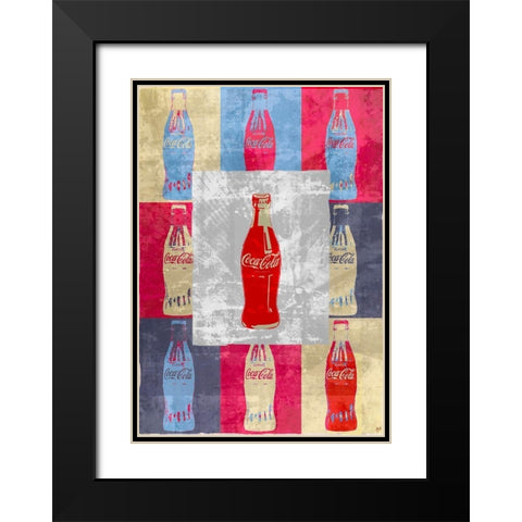 Coke Red Black Modern Wood Framed Art Print with Double Matting by Wiley, Marta