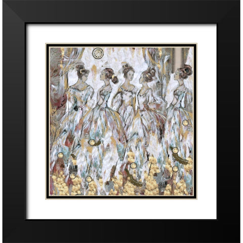 Blue Bells II Black Modern Wood Framed Art Print with Double Matting by Wiley, Marta
