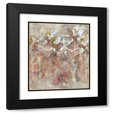 Dancers in red vertical Black Modern Wood Framed Art Print with Double Matting by Wiley, Marta