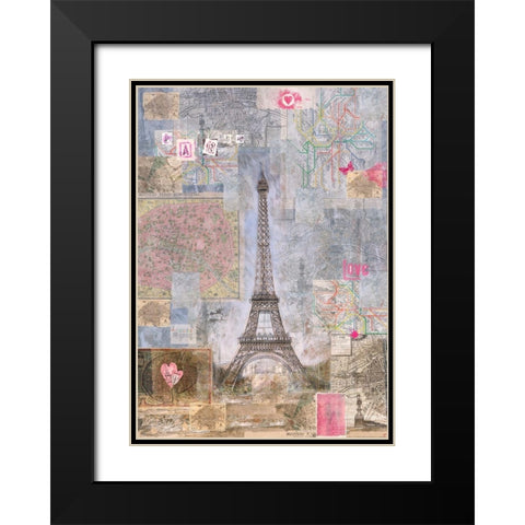 Paris I Black Modern Wood Framed Art Print with Double Matting by Wiley, Marta
