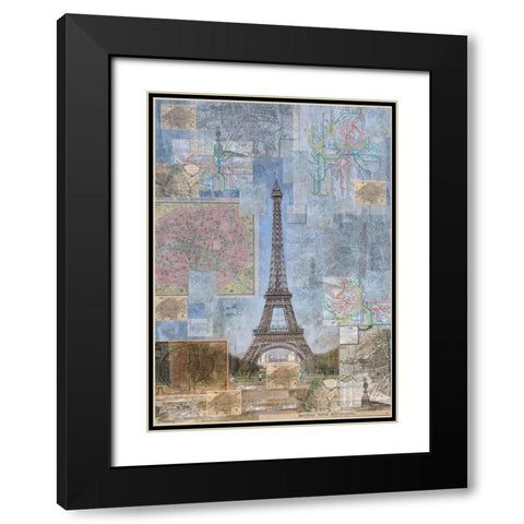 Paris II Black Modern Wood Framed Art Print with Double Matting by Wiley, Marta