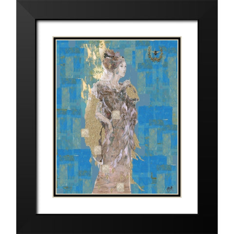 Queen Bee II blue Black Modern Wood Framed Art Print with Double Matting by Wiley, Marta