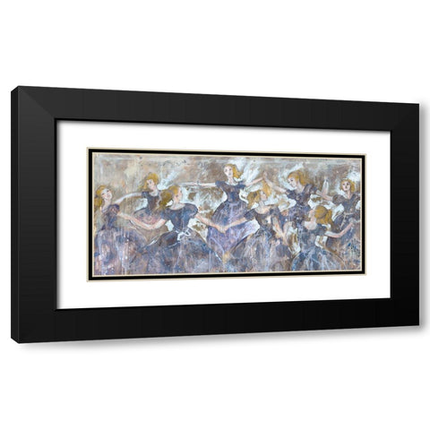 Dancers In Blue Black Modern Wood Framed Art Print with Double Matting by Wiley, Marta