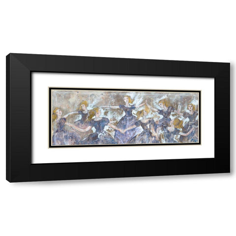 Dancer In Blue Horizontal Black Modern Wood Framed Art Print with Double Matting by Wiley, Marta