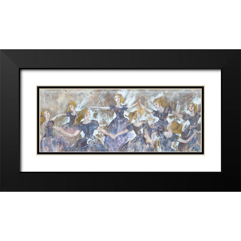 Dancer In Blue Horizontal Black Modern Wood Framed Art Print with Double Matting by Wiley, Marta