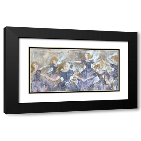 Dancers In Blue Close Up Black Modern Wood Framed Art Print with Double Matting by Wiley, Marta