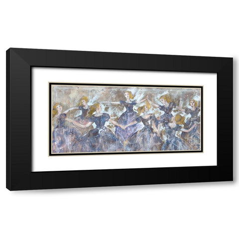 Dancer In Blue Small Horizontal Black Modern Wood Framed Art Print with Double Matting by Wiley, Marta
