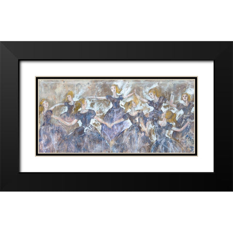 Dancer In Blue Small Horizontal Black Modern Wood Framed Art Print with Double Matting by Wiley, Marta