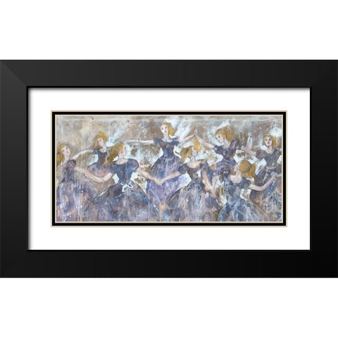 Dancer In Blue Small Horizonal beige Black Modern Wood Framed Art Print with Double Matting by Wiley, Marta