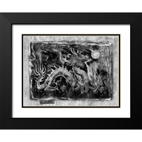 Dragon BandW I Black Modern Wood Framed Art Print with Double Matting by Wiley, Marta