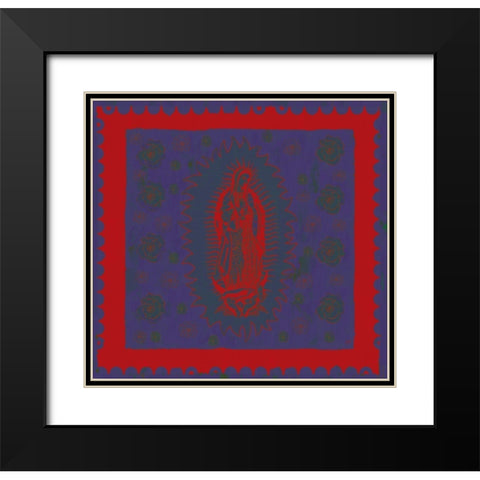 Virgin Mary Red and Purple Black Modern Wood Framed Art Print with Double Matting by Wiley, Marta