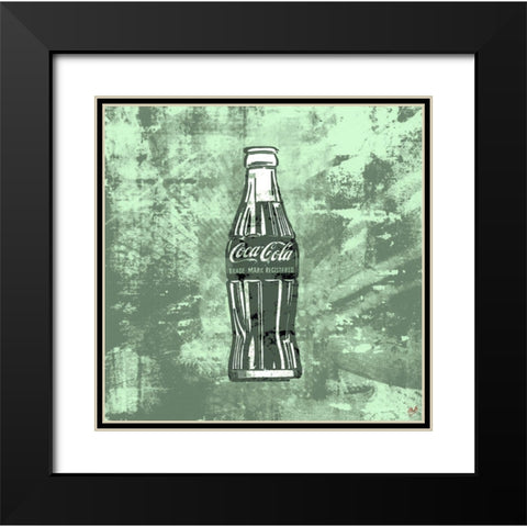 Green Coke Silkscreen Black Modern Wood Framed Art Print with Double Matting by Wiley, Marta