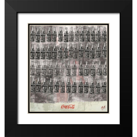 Coke Silkscreen Color Black Modern Wood Framed Art Print with Double Matting by Wiley, Marta
