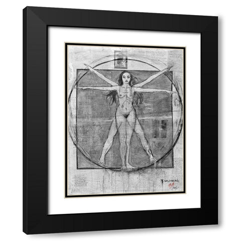 Female Da Vinci Black Modern Wood Framed Art Print with Double Matting by Wiley, Marta