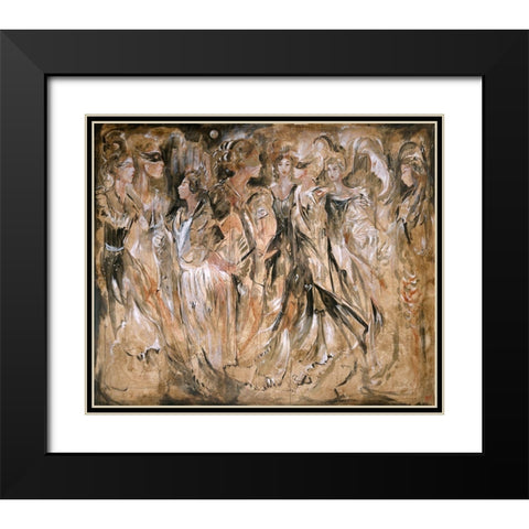Mystic I Brown Black Modern Wood Framed Art Print with Double Matting by Wiley, Marta