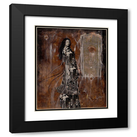 Sepia Geisha Black Modern Wood Framed Art Print with Double Matting by Wiley, Marta
