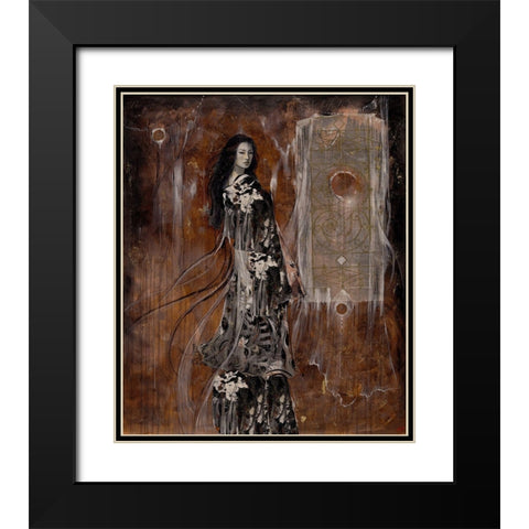 Sepia Geisha Black Modern Wood Framed Art Print with Double Matting by Wiley, Marta