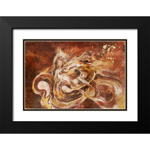 Dragon and The Pearl Black Modern Wood Framed Art Print with Double Matting by Wiley, Marta
