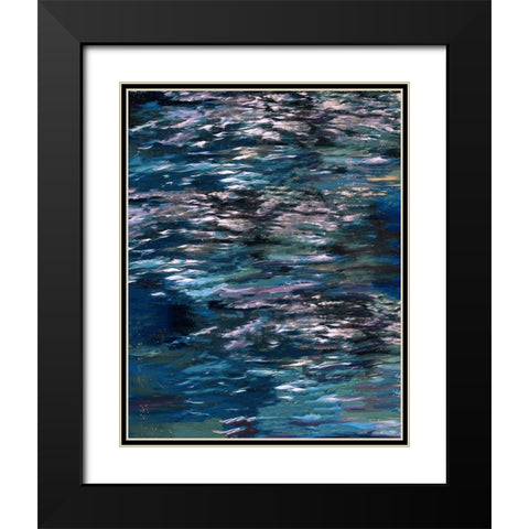Blue River Study Black Modern Wood Framed Art Print with Double Matting by Wiley, Marta