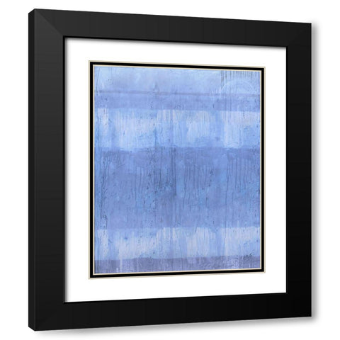 Light Blue Abstract Black Modern Wood Framed Art Print with Double Matting by Wiley, Marta