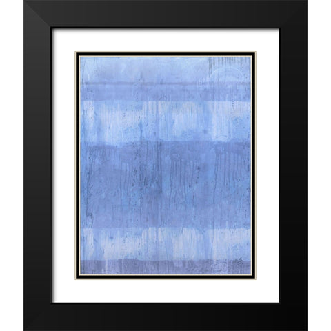 Light Blue Abstract Black Modern Wood Framed Art Print with Double Matting by Wiley, Marta