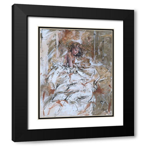 Goddess- Teal tint Black Modern Wood Framed Art Print with Double Matting by Wiley, Marta