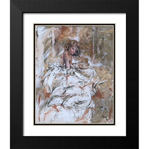 Goddess- Teal tint Black Modern Wood Framed Art Print with Double Matting by Wiley, Marta