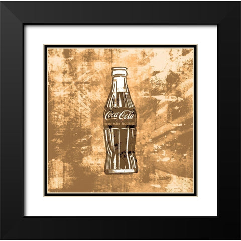 Coke Silkscreen Brown Black Modern Wood Framed Art Print with Double Matting by Wiley, Marta