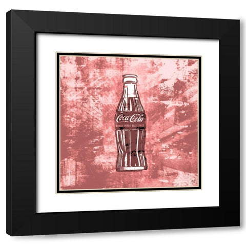 Coke silkscreen red Black Modern Wood Framed Art Print with Double Matting by Wiley, Marta