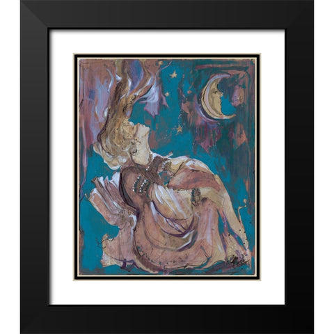Teal Light Goddess Black Modern Wood Framed Art Print with Double Matting by Wiley, Marta