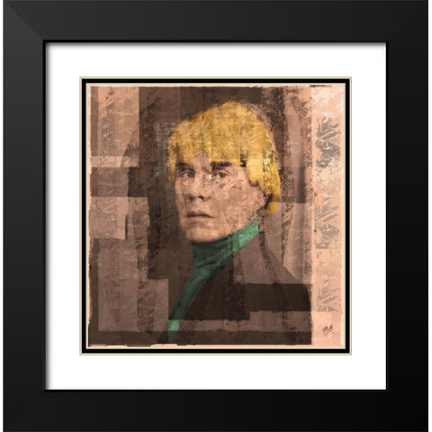 Andy Warhol Silkscreen I Black Modern Wood Framed Art Print with Double Matting by Wiley, Marta