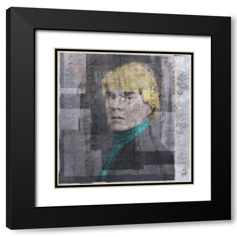Andy Warhol Silkscreen I Black Modern Wood Framed Art Print with Double Matting by Wiley, Marta