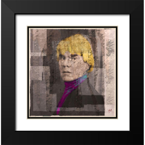 Andy Warhol Silkscreen I Black Modern Wood Framed Art Print with Double Matting by Wiley, Marta