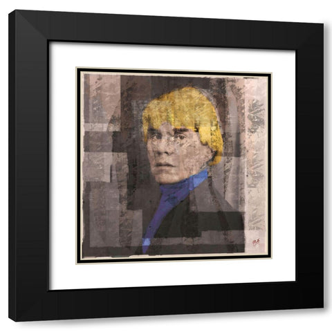 Andy Warhol Silkscreen I Black Modern Wood Framed Art Print with Double Matting by Wiley, Marta
