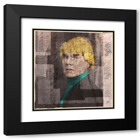 Andy Warhol Silkscreen I Black Modern Wood Framed Art Print with Double Matting by Wiley, Marta