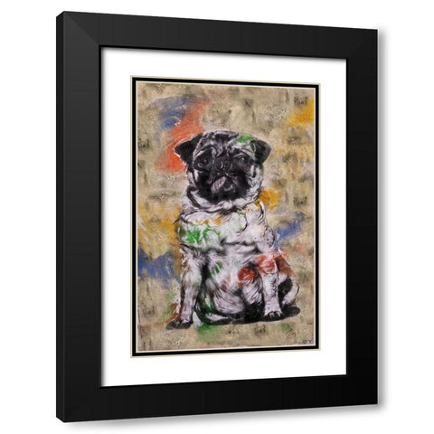 Colorful Dog III Black Modern Wood Framed Art Print with Double Matting by Wiley, Marta