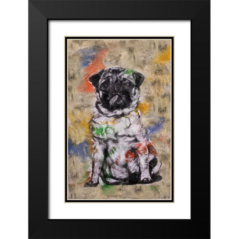 Colorful Dog IV Black Modern Wood Framed Art Print with Double Matting by Wiley, Marta