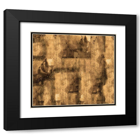 Abstact Ochre Black Modern Wood Framed Art Print with Double Matting by Wiley, Marta
