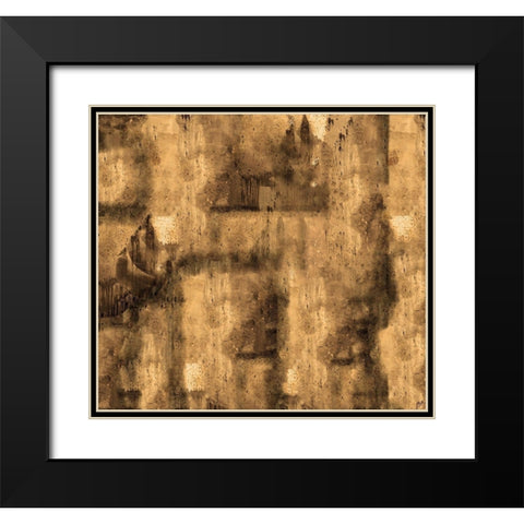 Abstact Ochre Black Modern Wood Framed Art Print with Double Matting by Wiley, Marta
