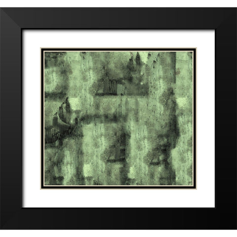 Abstract Green Black Modern Wood Framed Art Print with Double Matting by Wiley, Marta