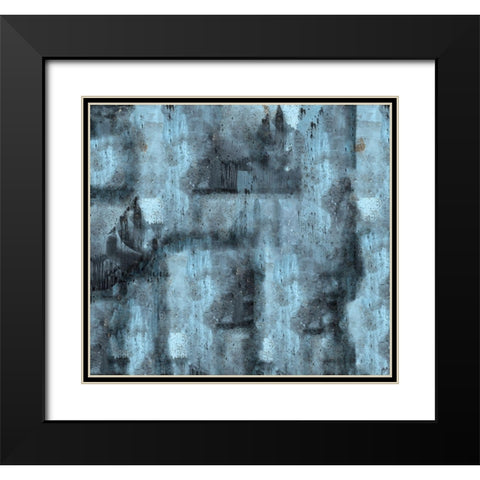 Teal Crackle Black Modern Wood Framed Art Print with Double Matting by Wiley, Marta