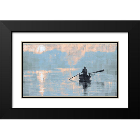 Peace Sunset Black Modern Wood Framed Art Print with Double Matting by Wiley, Marta