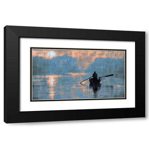 Peace Sunset Dark Black Modern Wood Framed Art Print with Double Matting by Wiley, Marta