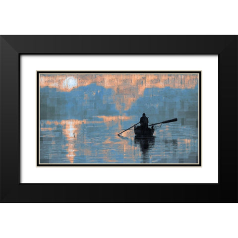 Peace Sunset Dark Black Modern Wood Framed Art Print with Double Matting by Wiley, Marta