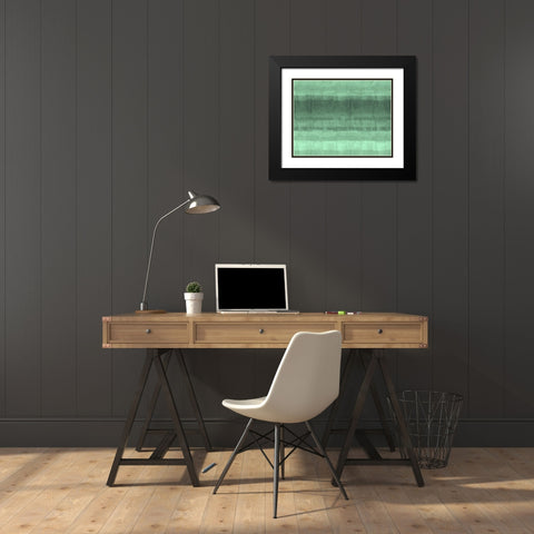 Ocean study Green Black Modern Wood Framed Art Print with Double Matting by Wiley, Marta