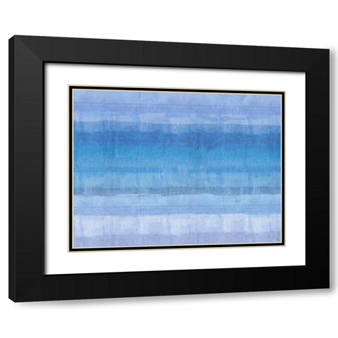 Ocean study Blue Black Modern Wood Framed Art Print with Double Matting by Wiley, Marta