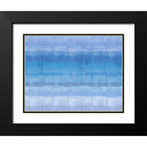 Ocean study Blue Black Modern Wood Framed Art Print with Double Matting by Wiley, Marta