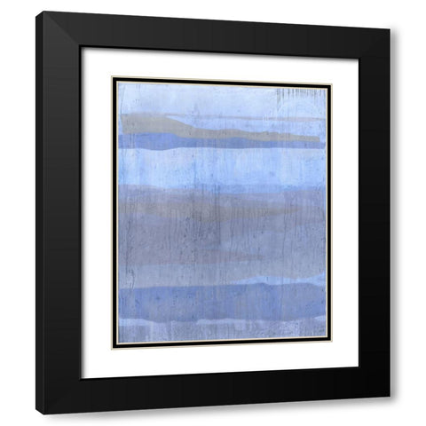 Blue Abstract  V Black Modern Wood Framed Art Print with Double Matting by Wiley, Marta